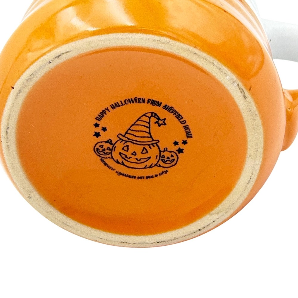 Sheffield Home Halloween Trick or Treat Witch Legs Speckled Ceramic Mug Orange - Picture 7 of 9
